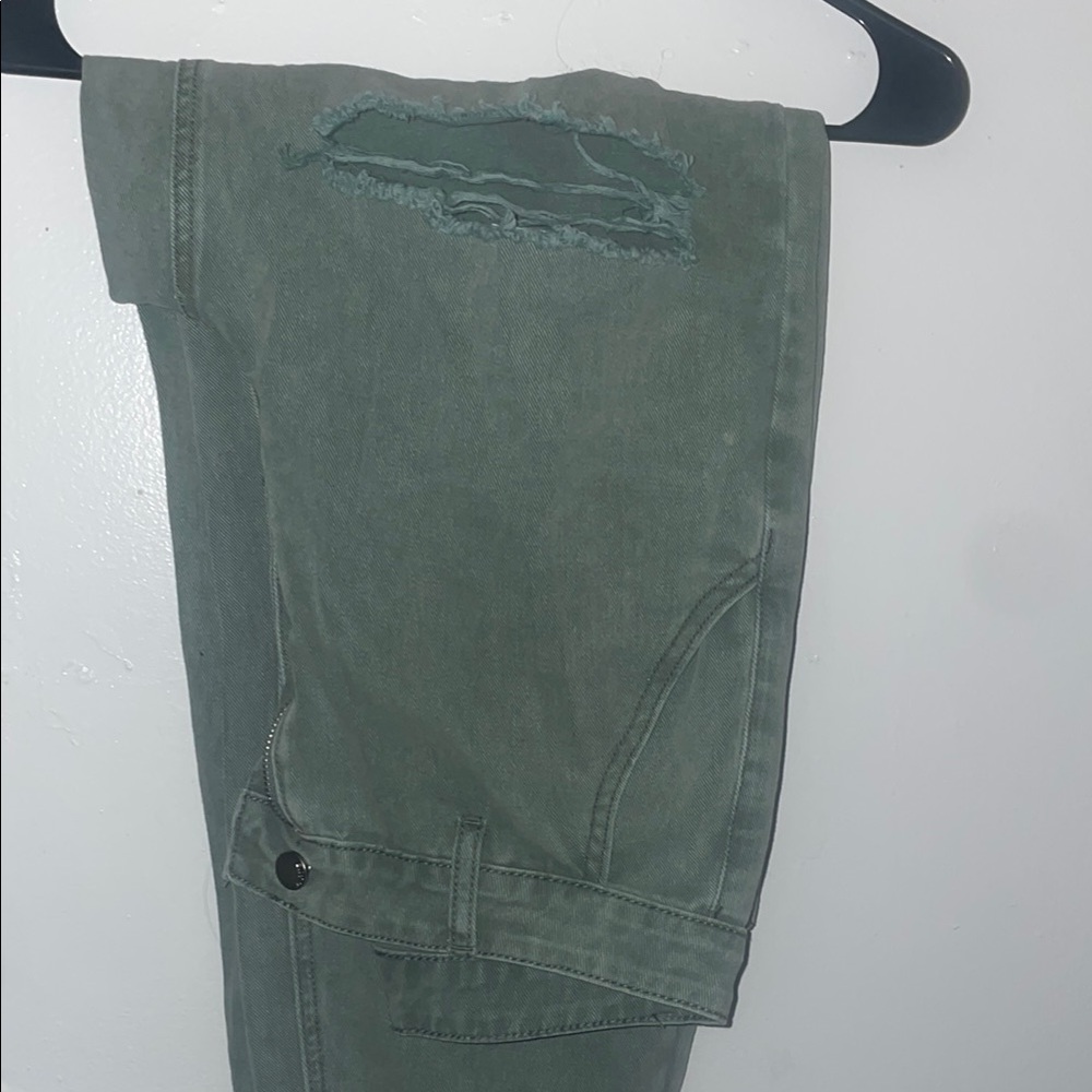 Distressed Green Pants